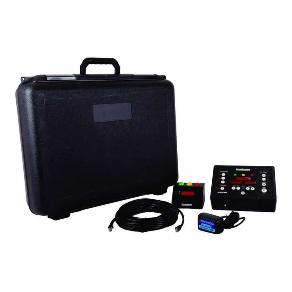 PerfectCue Limitimer system taletimer podiumlys kuffert