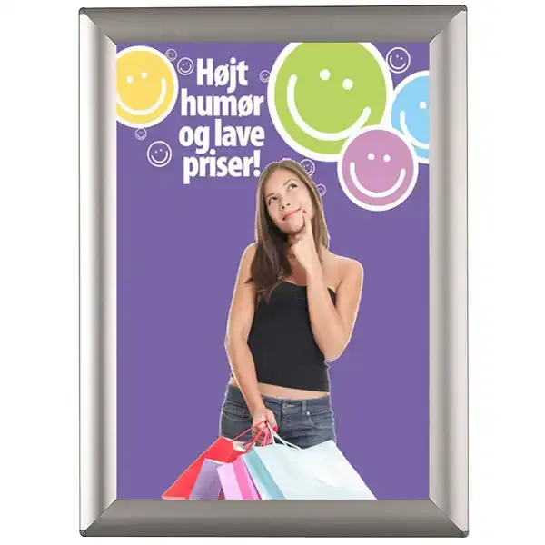 Display Opti Ramme 25 mm A3 snapramme gering sølv