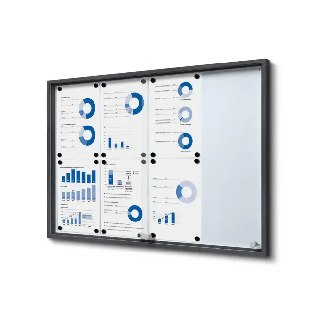 Display Slim opslagsskab 8xA4 antracitgrå låsbar