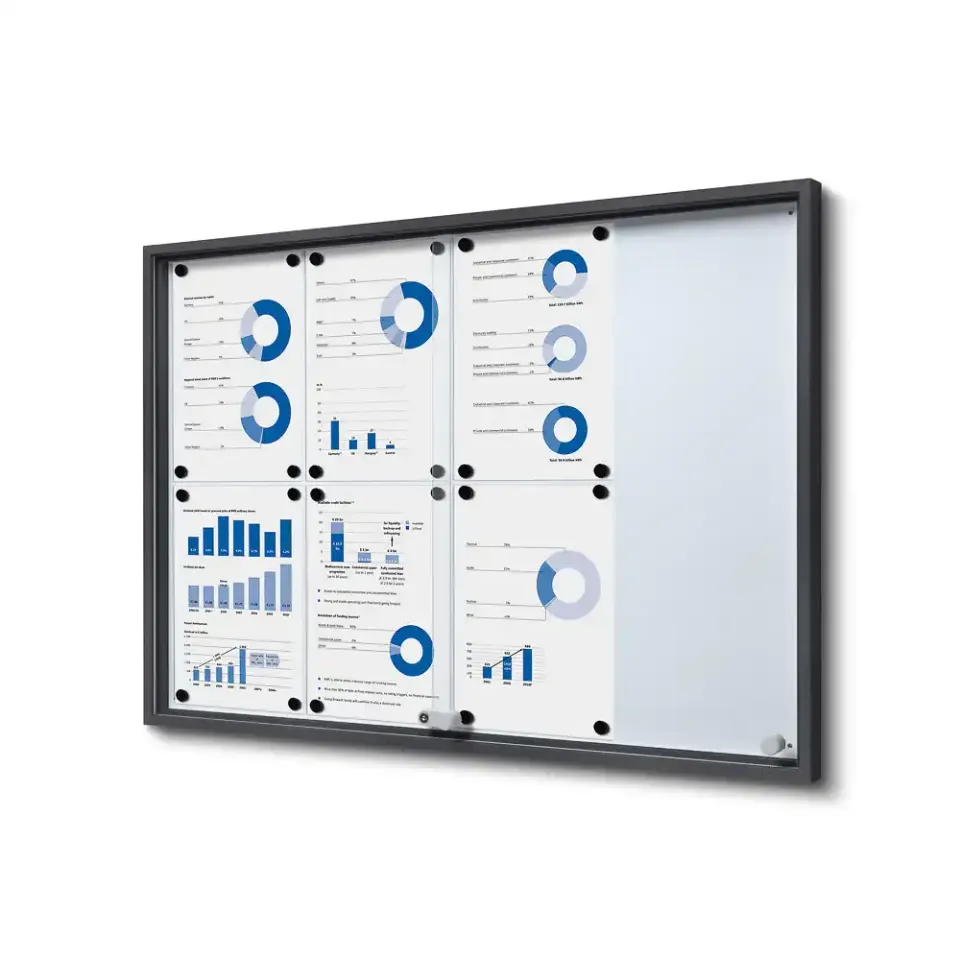 Display Slim opslagsskab 8xA4 antracitgrå låsbar