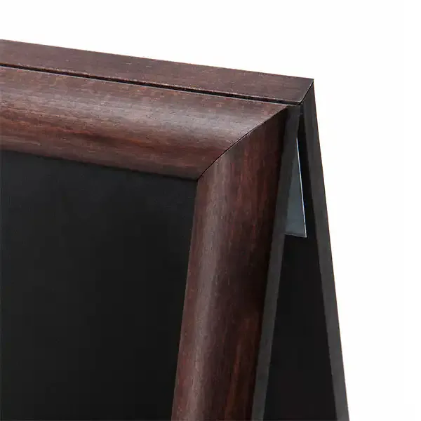 Display A-skilt kridttavle 55x82 cm mørkbejdset træ