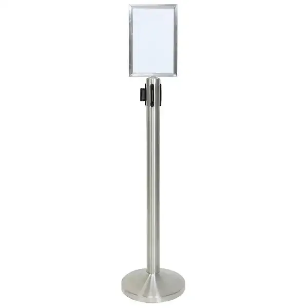 Display kø-leder stolpe outdoor sølv 210 cm grå sele