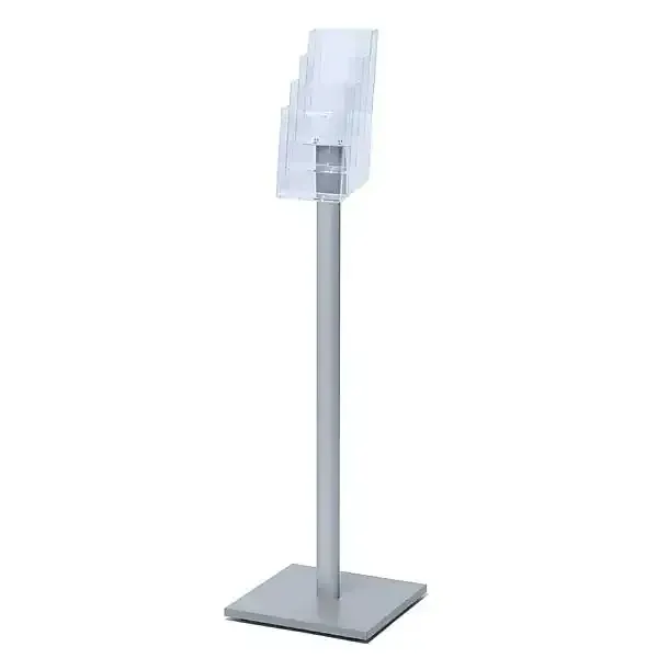 Display brochurestander 4 rum A6/M65 højformat alu
