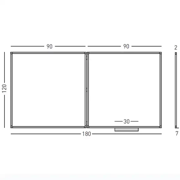 Display Professionel whiteboard fold-ud 180x120 1 låge