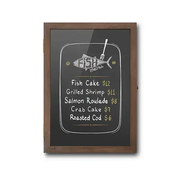 Display Wooden Showcase opslagsskab A3 træ magnetisk