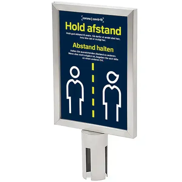 Display Kø-Leder A4 topskilt krom dobbeltsidet