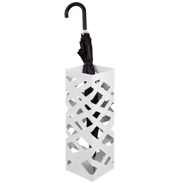 Display ART paraplyholder hvid metal 48 cm