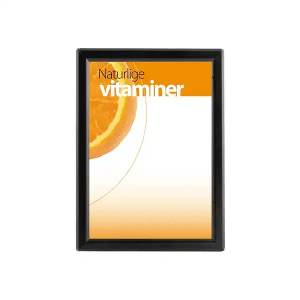 Display OptiRamme 14 mm snapramme sort A4 gering
