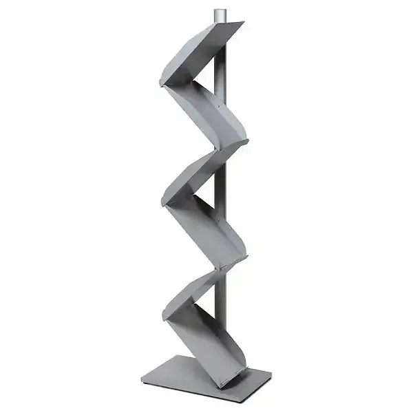 Display Zig-Zak A4 brochurestander gulv 6 fag alu
