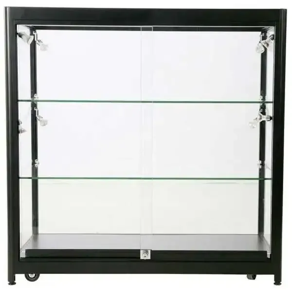 Display Udstillingsmontre LED sort 90x90x45 cm