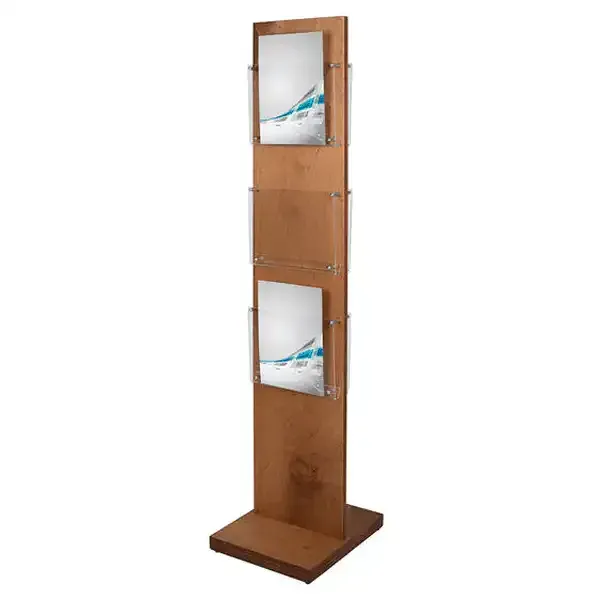 Display Straight træ brochurestander 6xA4 dobbeltsidet