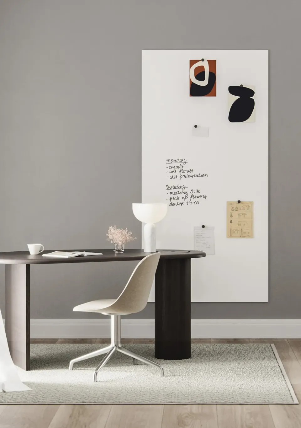 Chatboard Elements glastavle magnetisk 4 mm hvid