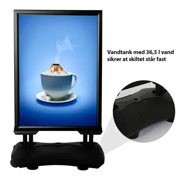 Display Wind-Sign Pro A0 gadeskilt sort dobbeltsidet