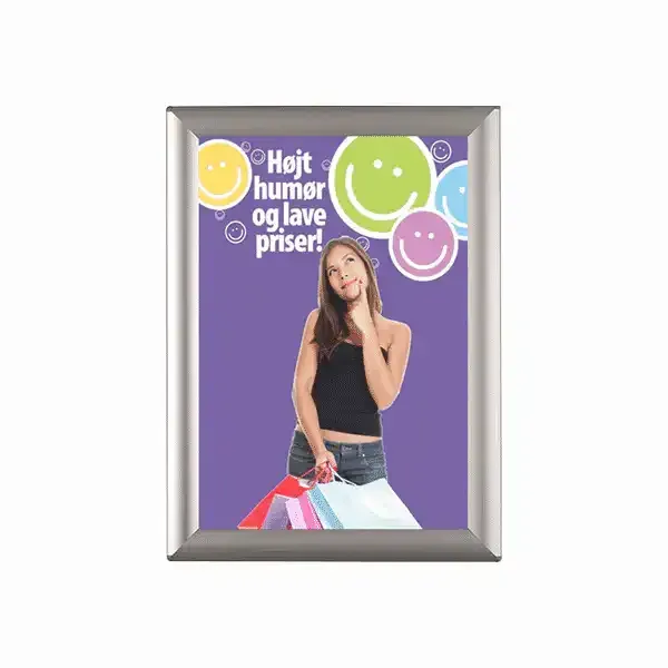 Display Opti A4 klikramme 25 mm sølv antirefleks