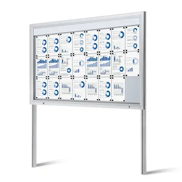 Display LED opslagsskab 24xA4 magnet udendørs stolper