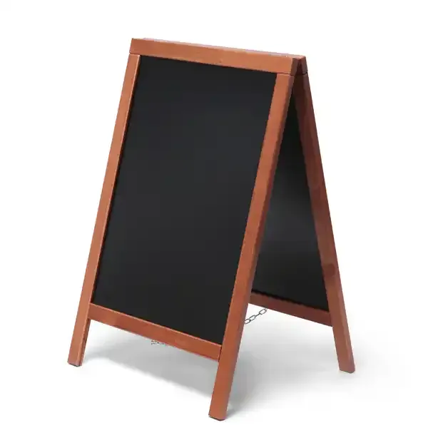 Display A-træskilt teak 55x82 cm kridttavle