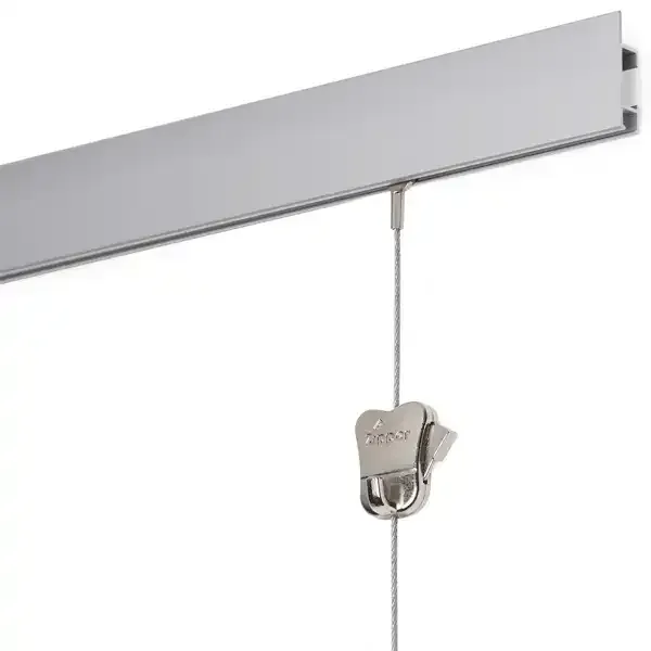 Display Cliprail Max galleriskinne sølv 150 cm 25 kg/m