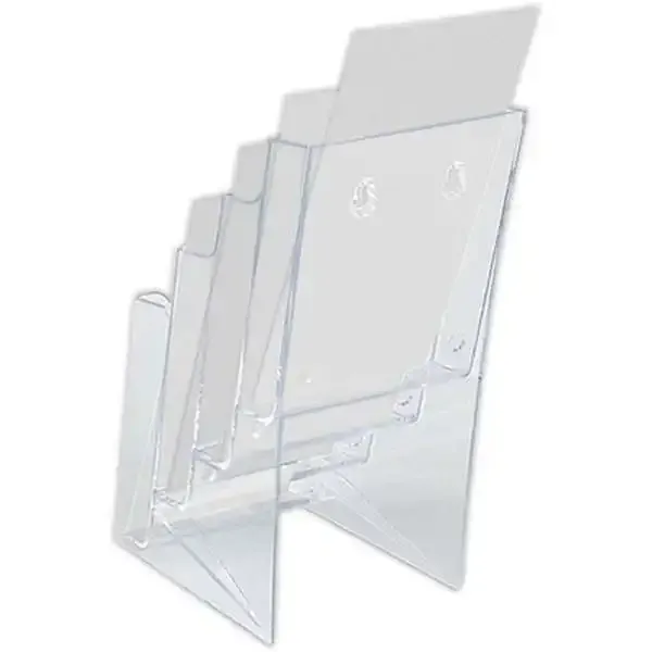Display M65 brochureholder bord 4 rum akryl A6