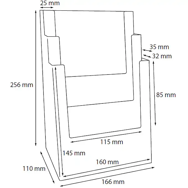 Taymar 3C160 brochureholder bord 3 rum A5 højformat