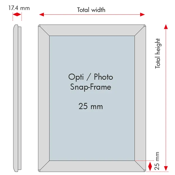 Display Opti Ramme A3 snapramme sort 25 mm