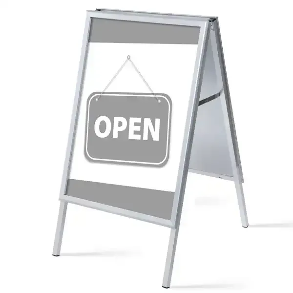 Display Alu-Line gadeskilt A1 inkl. OPEN plakater vejrbestandig