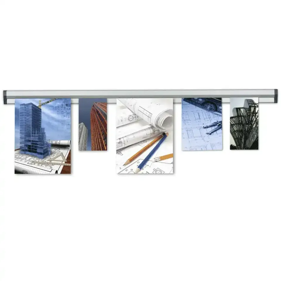 Display Fastnote 150 cm ophængsskinne aluminium sølv