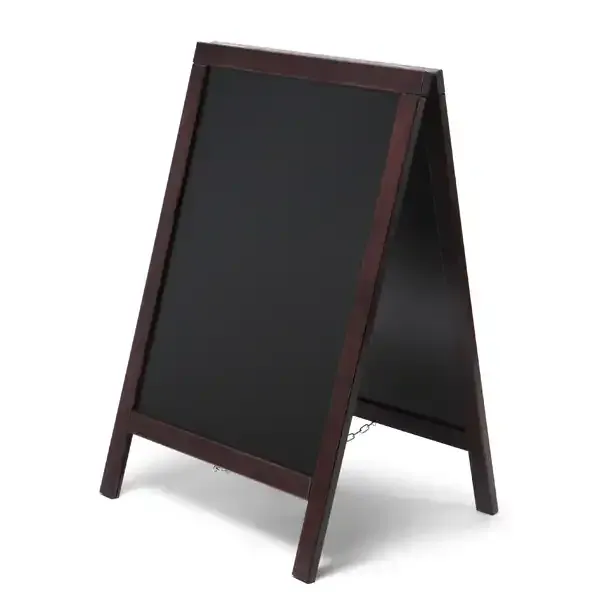 Display Træskilt kridttavle brunt 55x82 cm 2-sidet