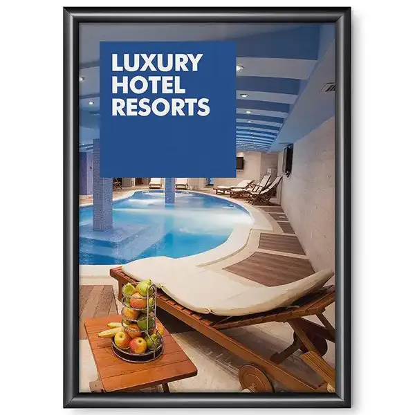 Display Snapramme A2 25mm sort aluminium gering