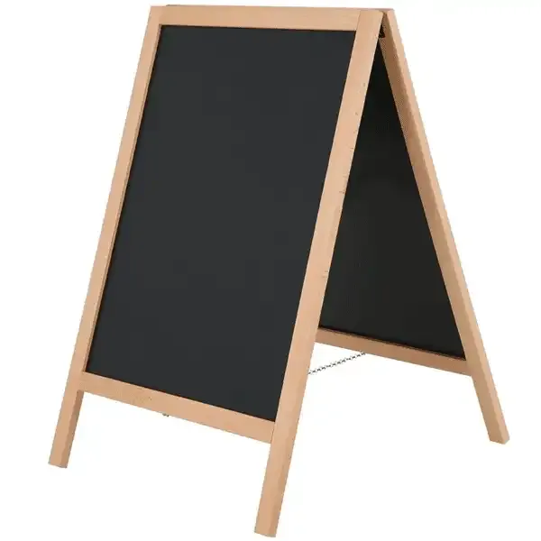 Display A-skilt lys bøg kridttavle magnetisk 46x68