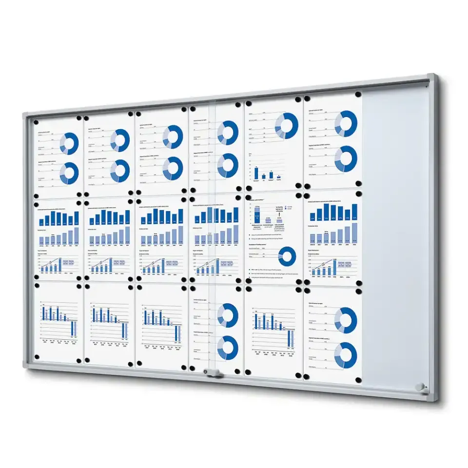 Display Slim opslagsskab 21xA4 med skydedøre B1