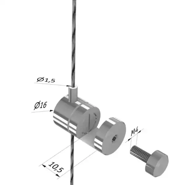 Display wiregreb one-way 6-10mm messing 1 stk