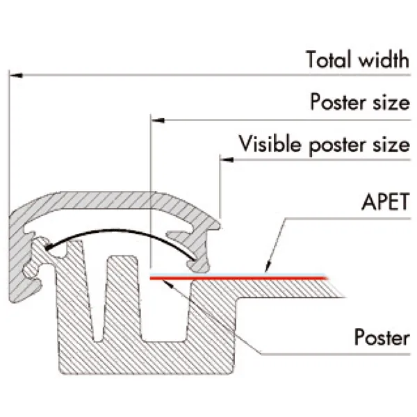 Display Opti Ramme snapramme A5 sort 14 mm