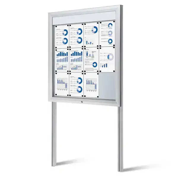 Display LED opslagsskab 12xA4 magnettavle udendørs