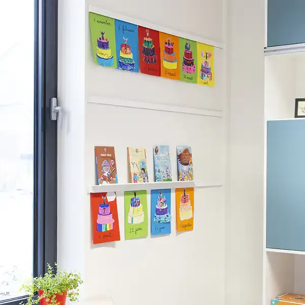 Display Grip-up gallerihylde 50 cm hvid aluminium