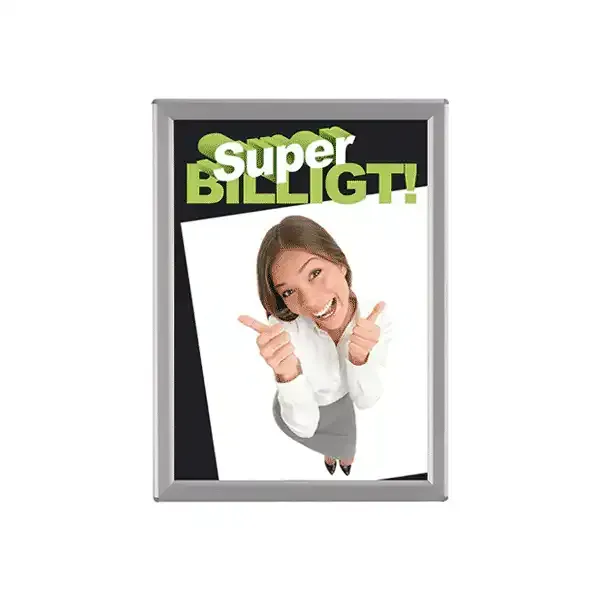 Display Opti Ramme A4 14mm sølv snapramme