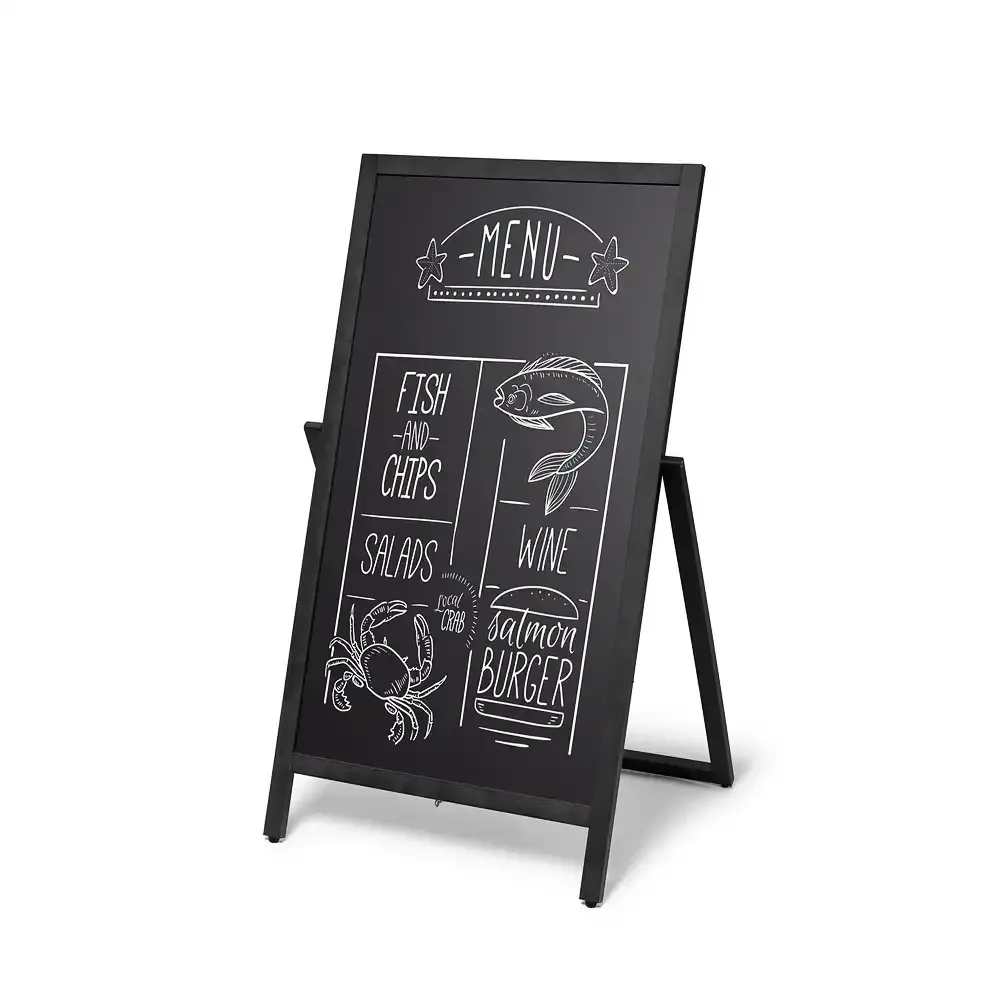 Display Flip A-skilt kridttavle 55x105 cm sort
