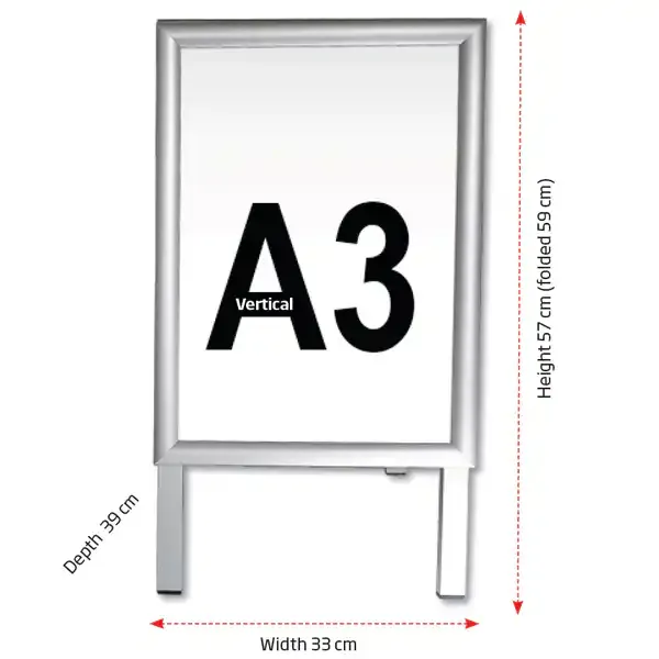 Display Alu-Line gadeskilt A3 højformat dobbeltsidet