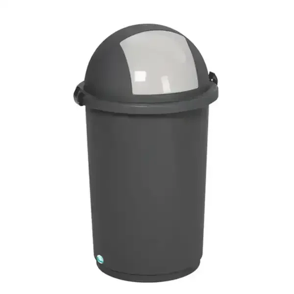 Display affaldsspand grå plast 50L vippelåg lugtfri