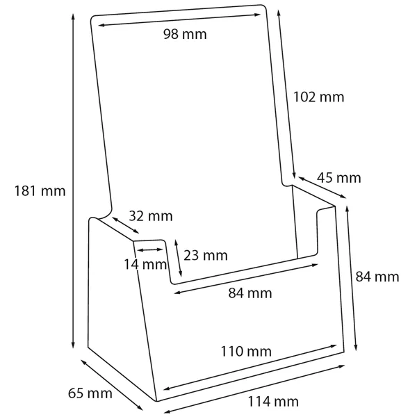 Display Taymar brochureholder bord A6/M65 C110 1 rum