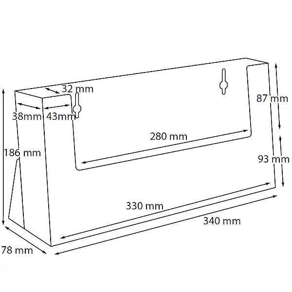 Display C330 brochureholder A4 bredformat 1 rum bordmodel