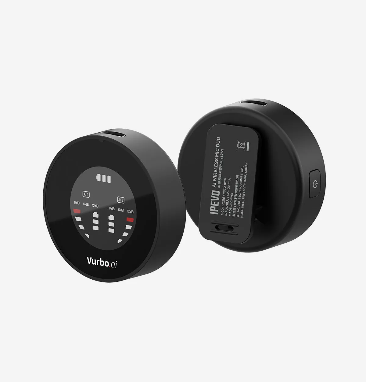 IPEVO Wireless Mic Duo trådløs mikrofon 2 stk 10 timer
